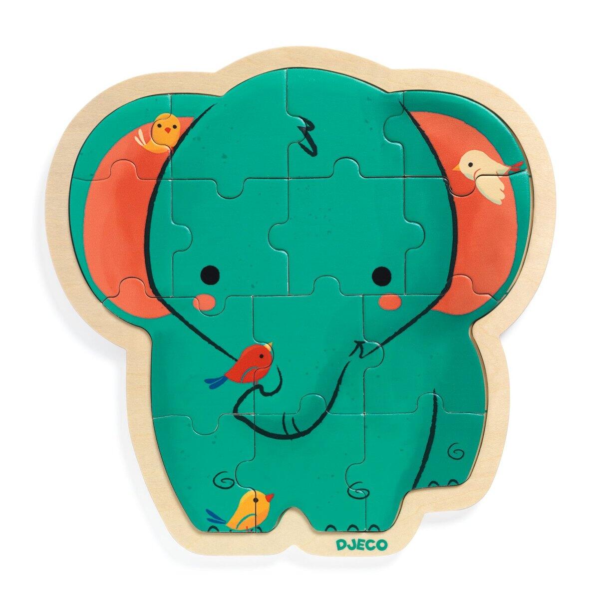 Holzpuzzle: Elefant