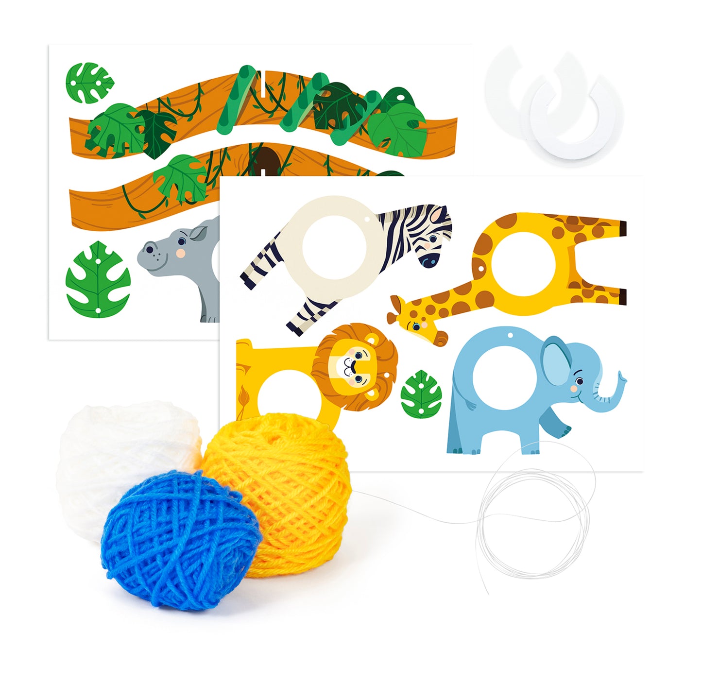 Kreativbox Pompons Tiere der Savanne