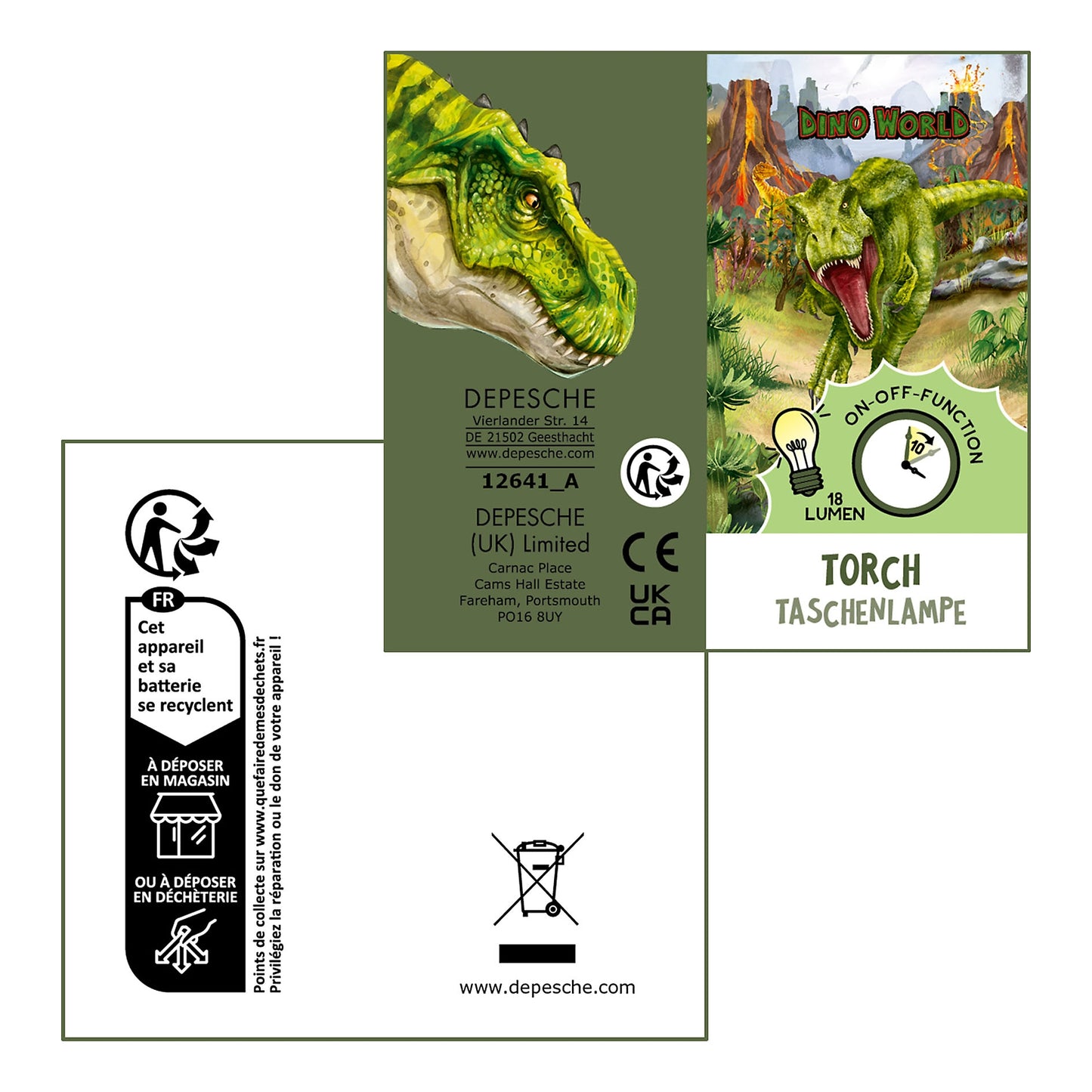 Dino World Taschenlampe mit Timer
