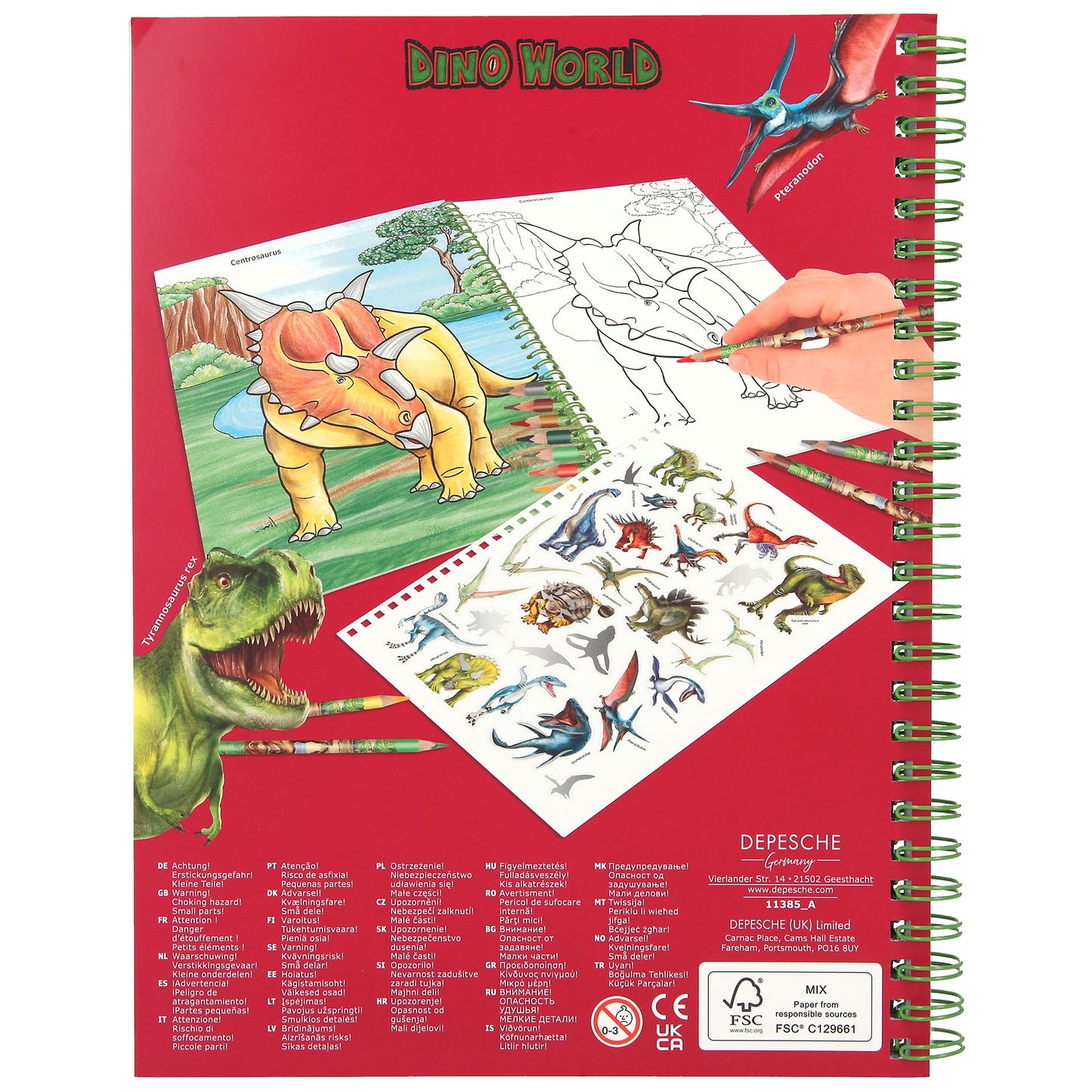 Dino World Malbuch mit Buntstiften