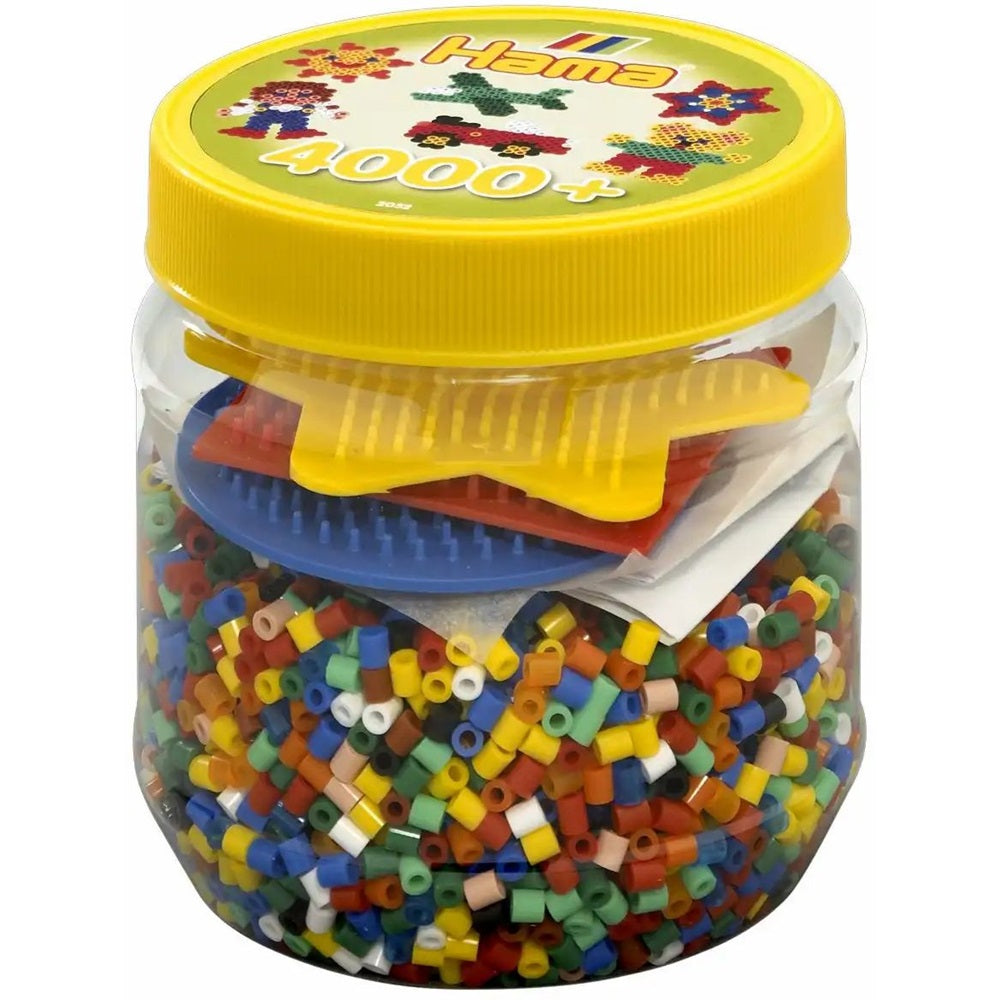 Bügelperlen Mix Box mit 3 Stiftplatten gelb 4000 Stück Dose