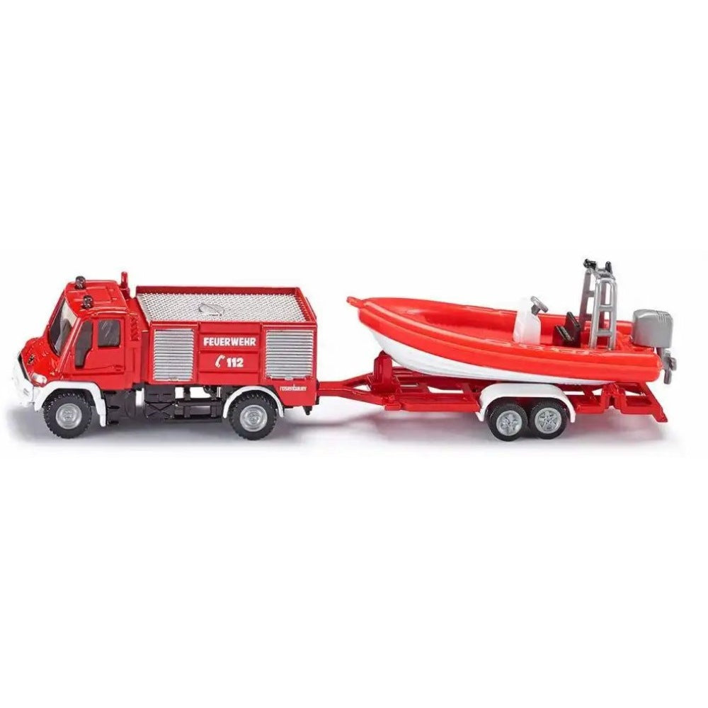 siku 1636 Unimog Feuerwehr mit Boot 1:87
