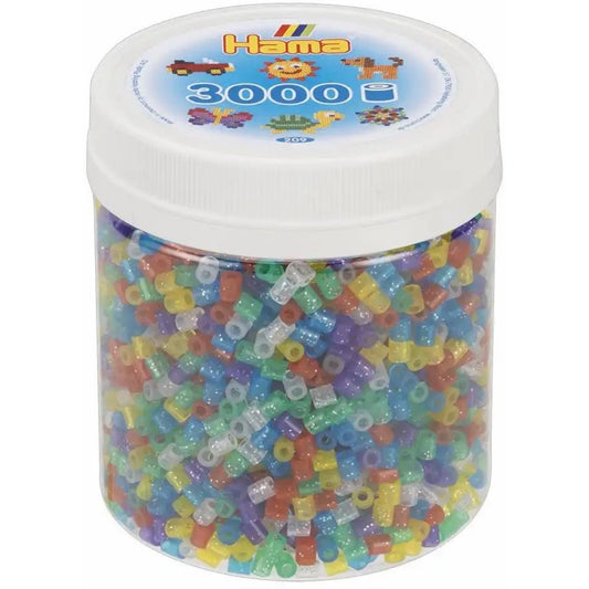 Bügelperlen Glitter Mix 3000 Stück Dose