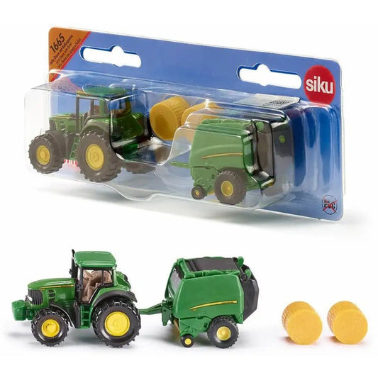 siku 1665 John Deere 7530 mit Ballenpresse 990