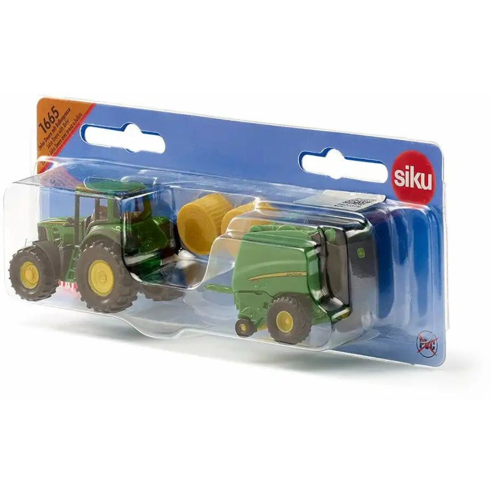 siku 1665 John Deere 7530 mit Ballenpresse 990