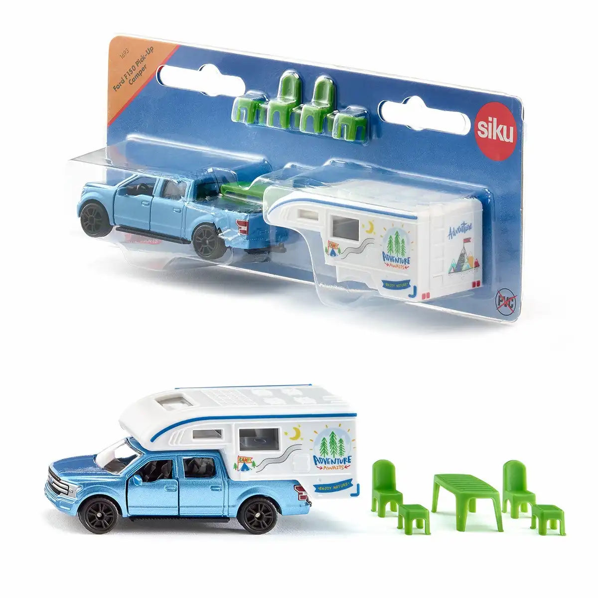 siku 1693 Ford F150 Pick-Up Camper mit Zubehör