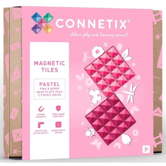 Connetix Magnetbausteine Pastel Pink & Berry Basisplatten - 2 Teile