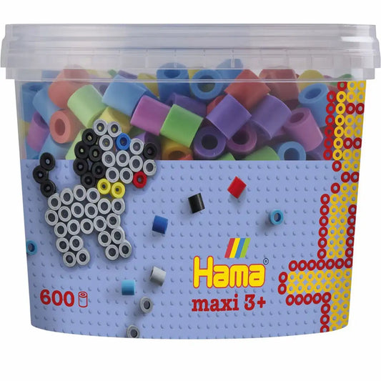Hama Bügelperlen maxi pastell Mix 600 Stück Dose