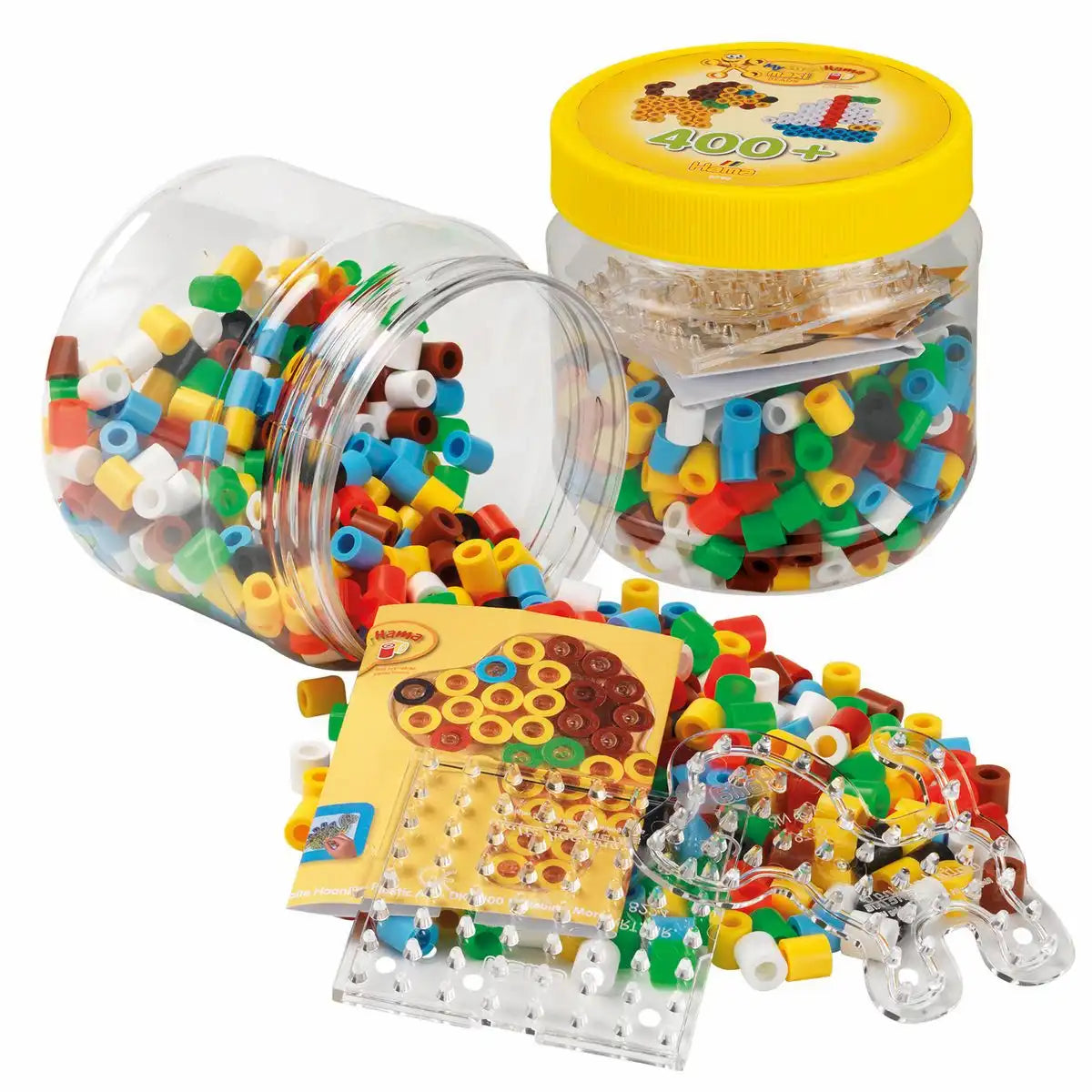 Hama Bügelperlen maxi mit Stiftplatten gelb 400 Stück Dose