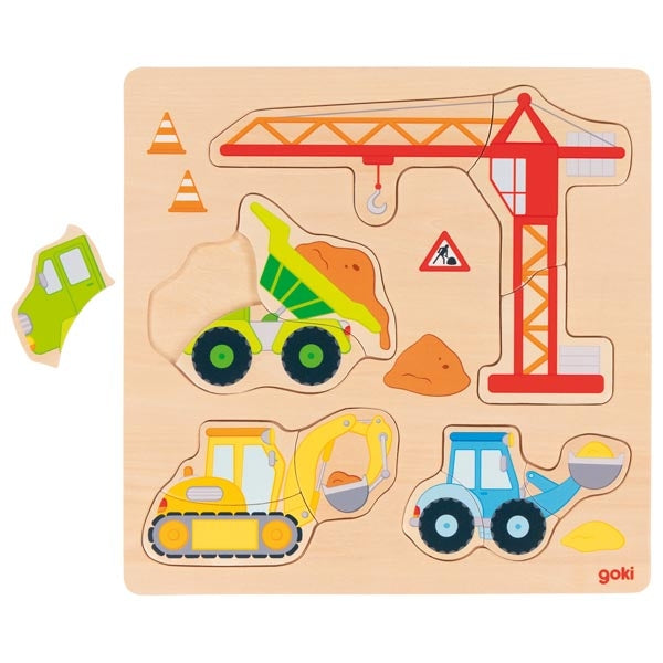 Einlegepuzzle Baufahrzeuge