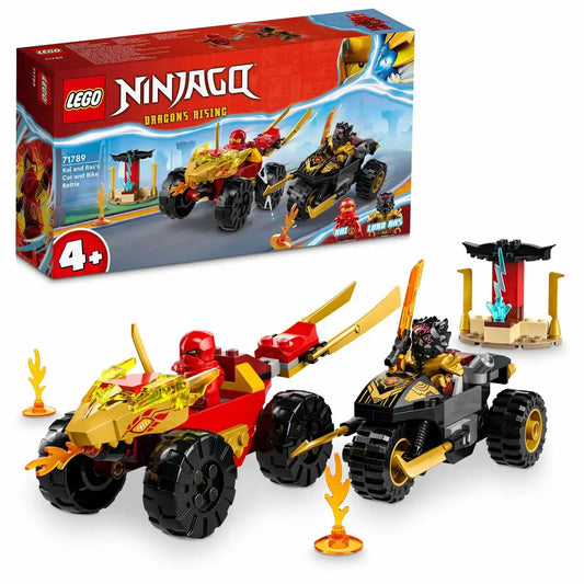 LEGO NINJAGO Verfolgungsjagd mit Kais Flitzer und Ras' Motorrad 71789