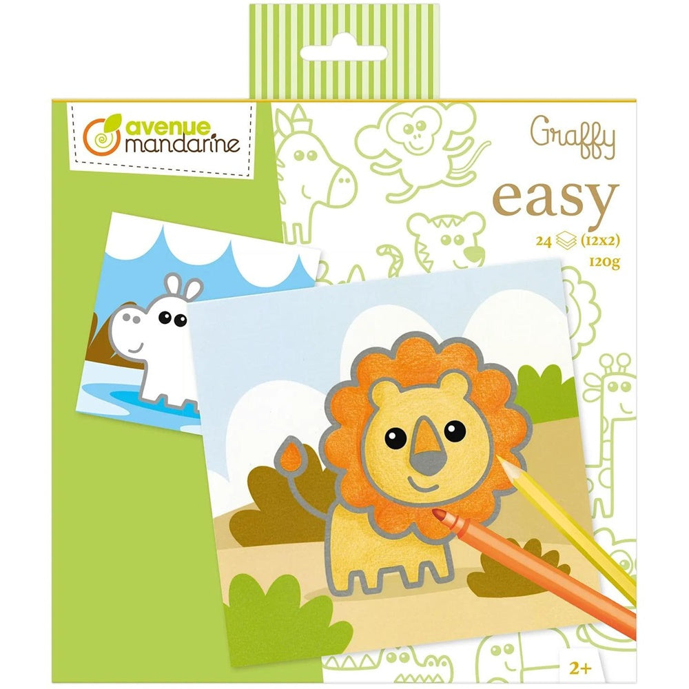 Malbuch Graffy Easy Wildtiere Grün