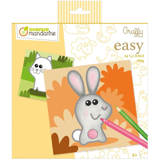 Malbuch Graffy Easy Tiere auf dem Bauernhof Gelb