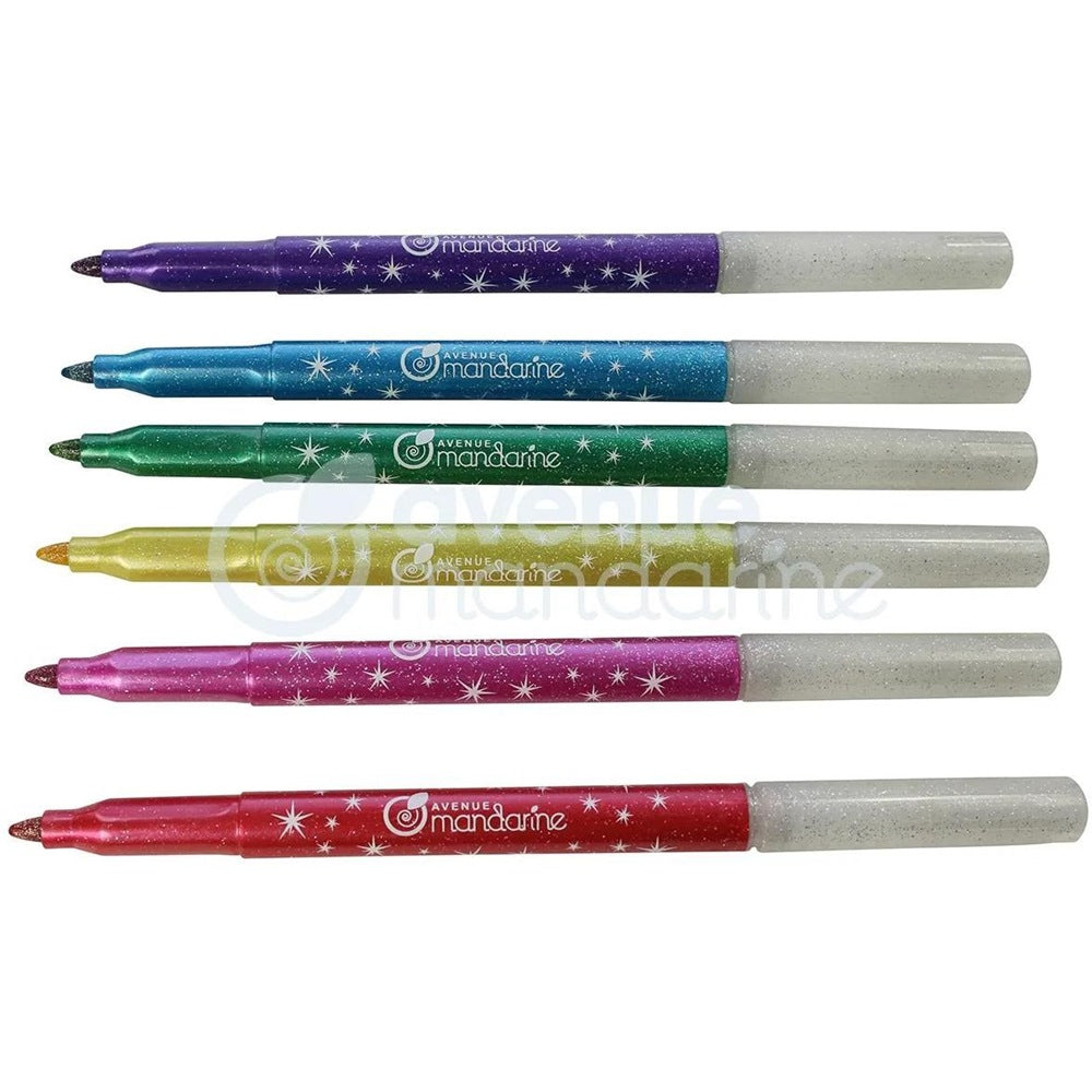 Packung mit 6 Glitzerfilzstiften