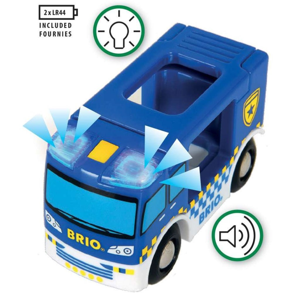 Brio Polizeiwagen mit Licht und Sound 33825