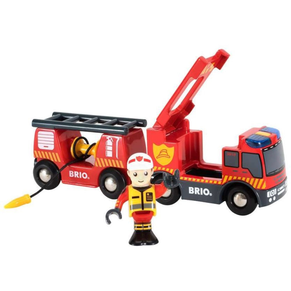 Brio Feuerwehr-Leiterfahrzeug mit Licht & Sound 33811