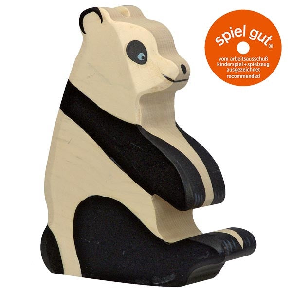 Holztiger Pandabär sitzend