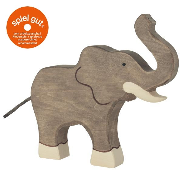 Holztiger Elefant Rüssel hoch