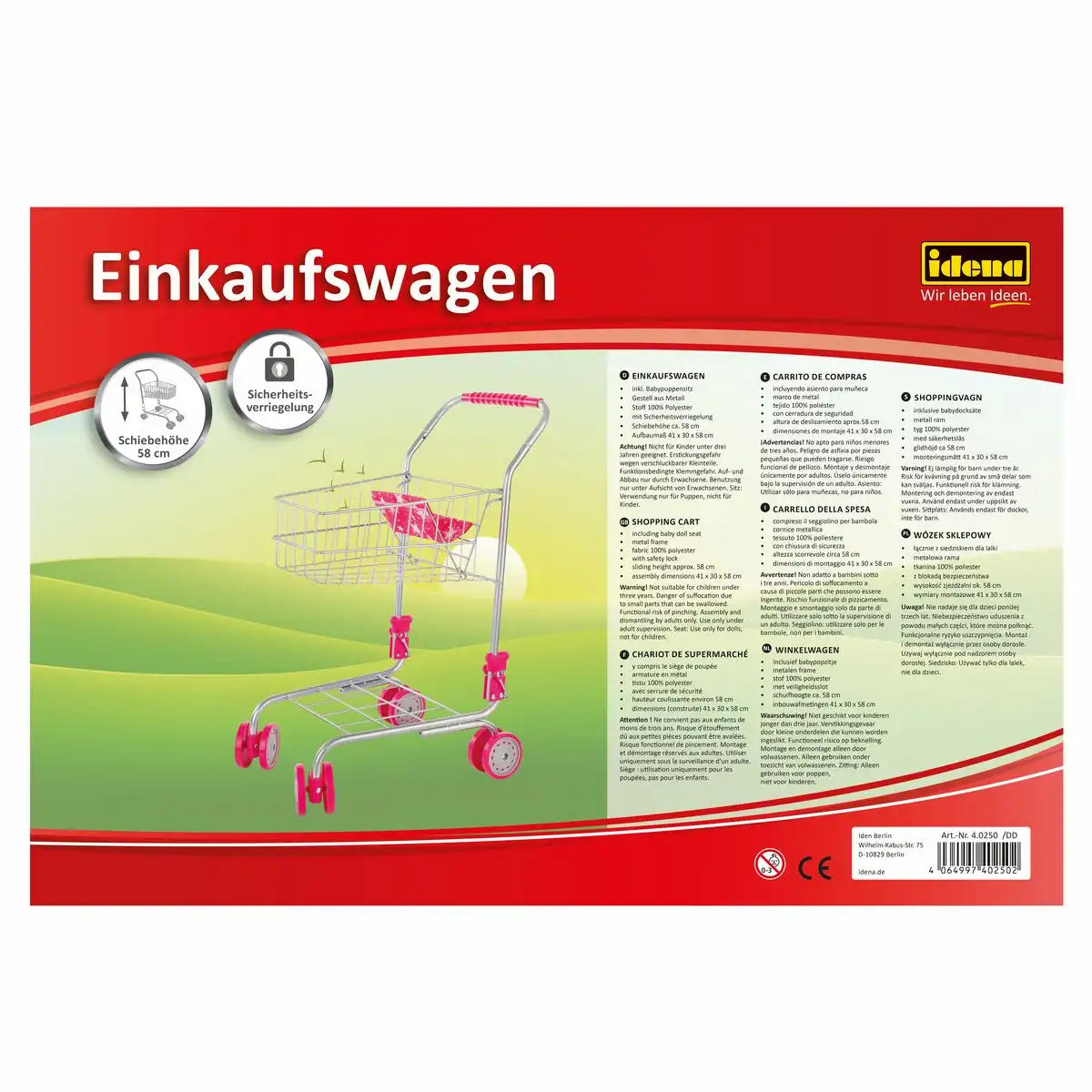 Einkaufswagen aus Metall, Klappbar