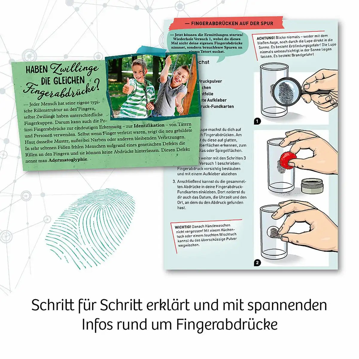 Experimentierset Finger-Abdrücke