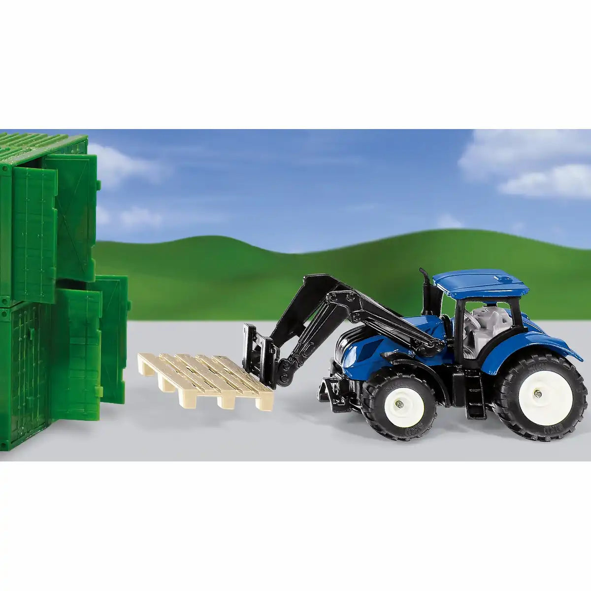 siku 1544 New Holland mit Palettengabel und Palette