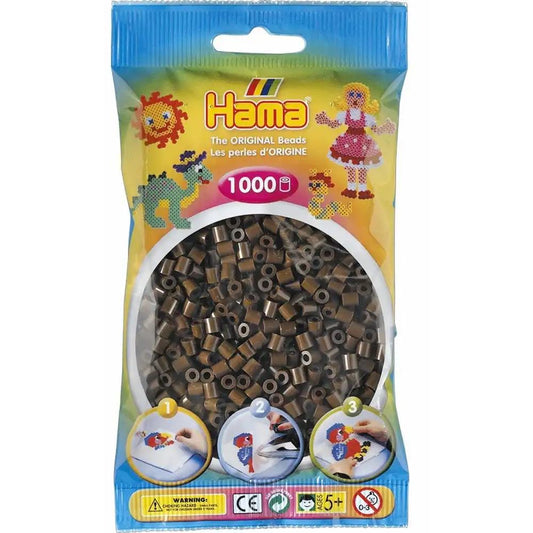 Hama Bügelperlen midi braun 1000 Stück Beutel