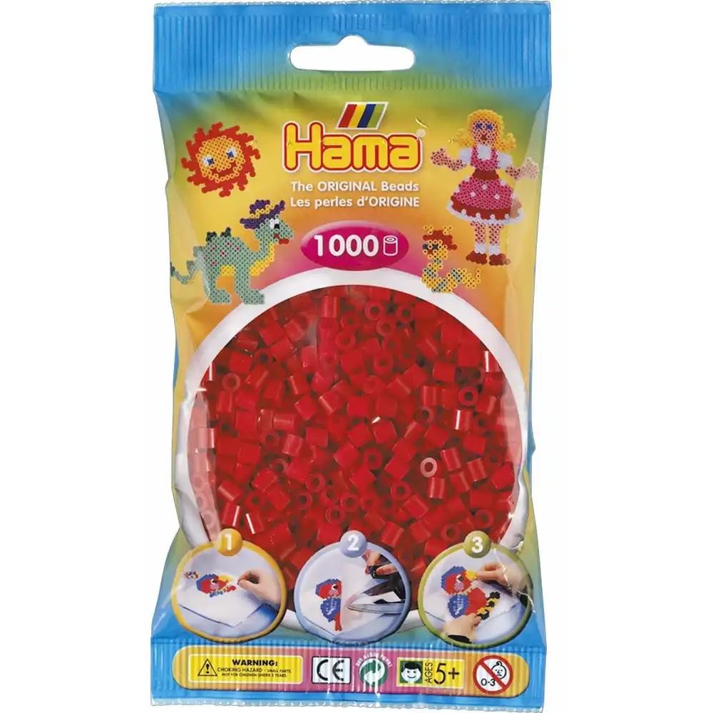 Hama Bügelperlen midi mittelrot 1000 Stück Beutel
