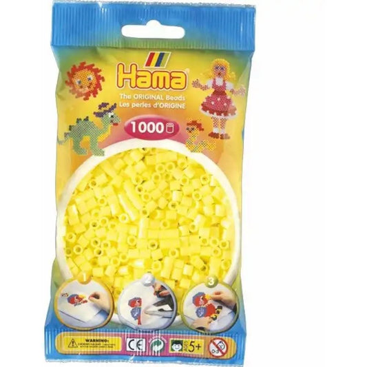 Hama Bügelperlen midi pastellgelb 1000 Stück Beutel