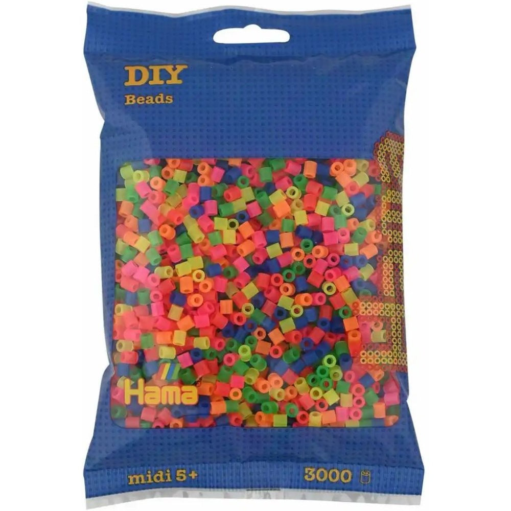 Bügelperlen Neon Mix 3000 Stück Beutel