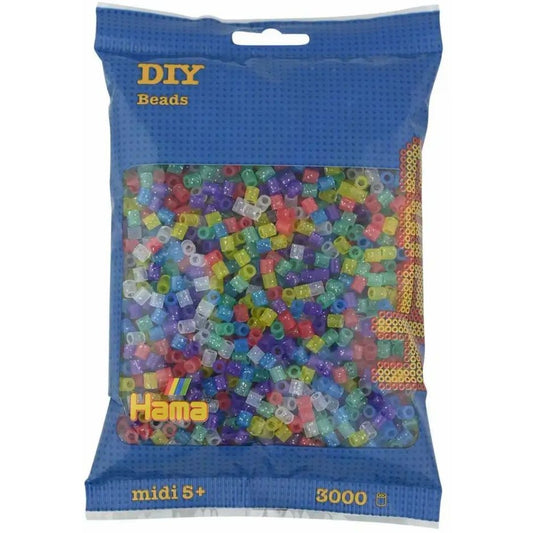 Bügelperlen Glitter Mix 3000 Stück Beutel