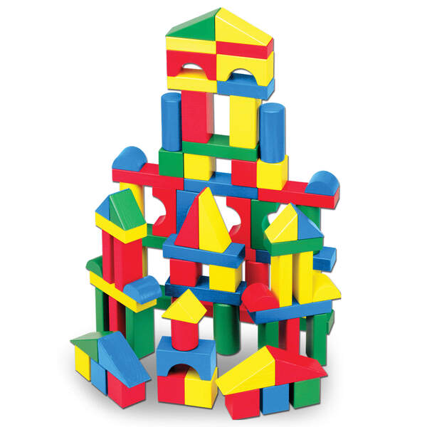 Bausteine 100 Massivholzblöcke
