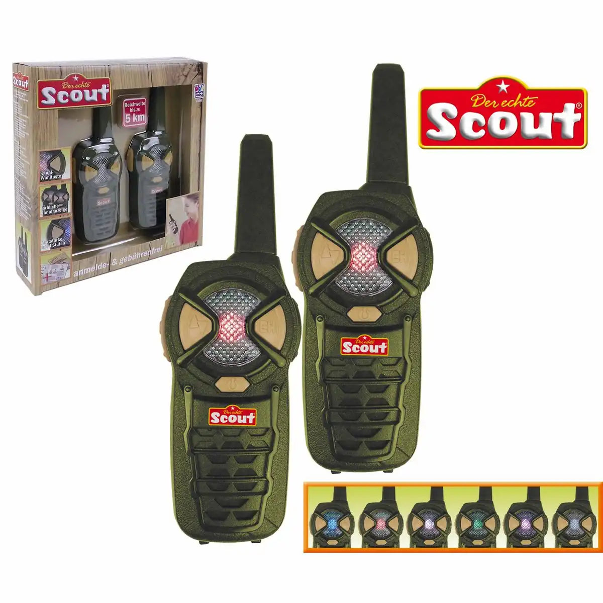 Scout Walkie Talkie Funksprechgeräte 5km Reichweite grün/rot 2 Stück