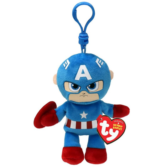 TY Beanie Bellie Clip Schlüsselanhänger Marvel Captain America