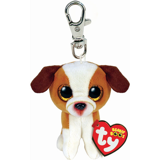 TY Beanie Bellie Clip Schlüsselanhänger Hugo Hund