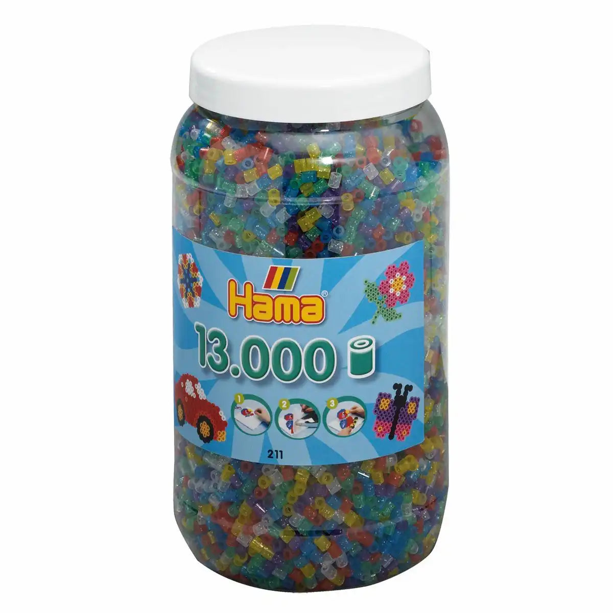 Hama Bügelperlen Glitter Mix 13000 Stück Dose
