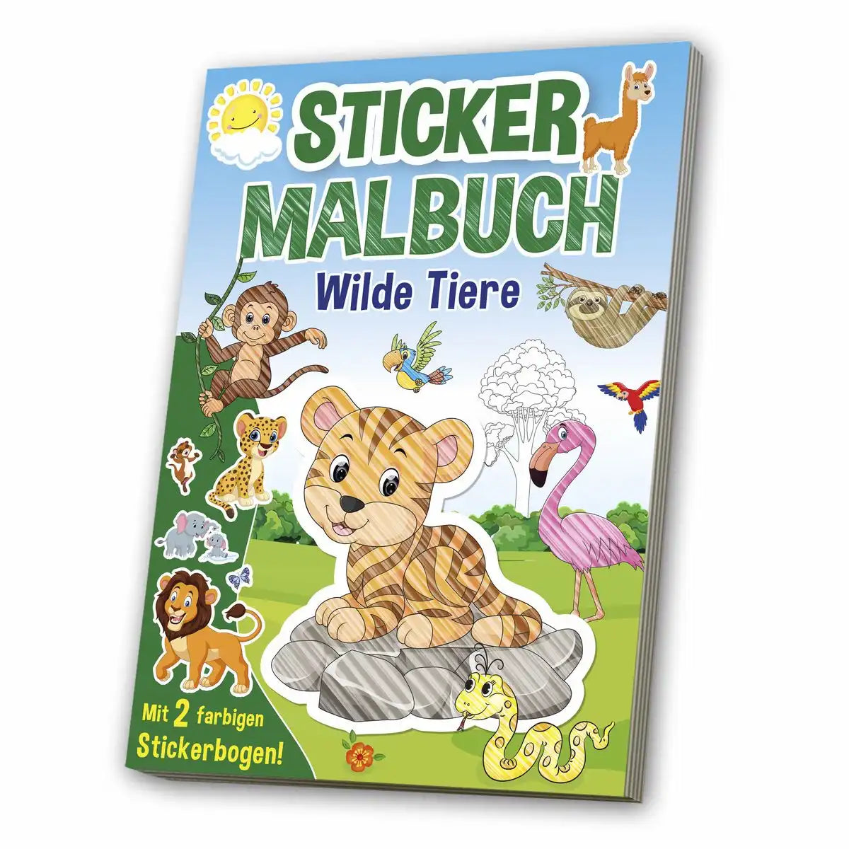 Stickermalbuch Wilde Tiere