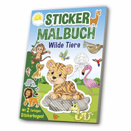 Stickermalbuch Wilde Tiere