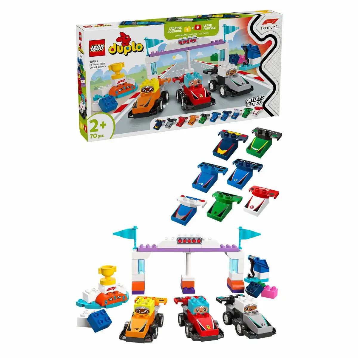 LEGO 10445 duplo F1 Team Rennautos mit Rennfahrern