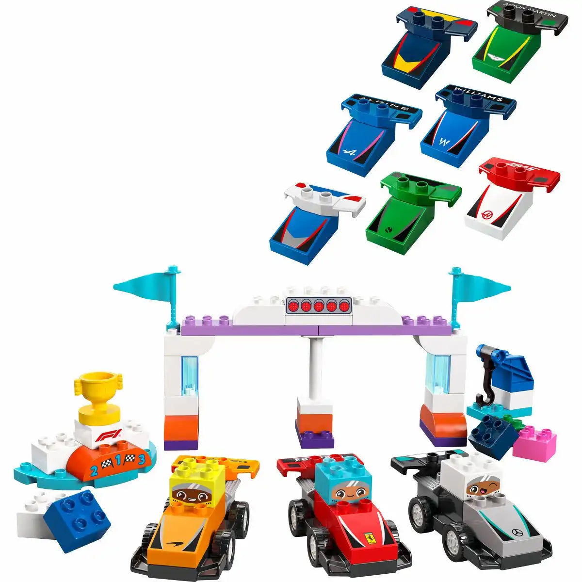 LEGO 10445 duplo F1 Team Rennautos mit Rennfahrern