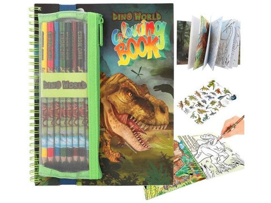 Dino World Malbuch mit Buntstiften