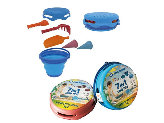 7in1 Sand Toys Falteimer Set blau
