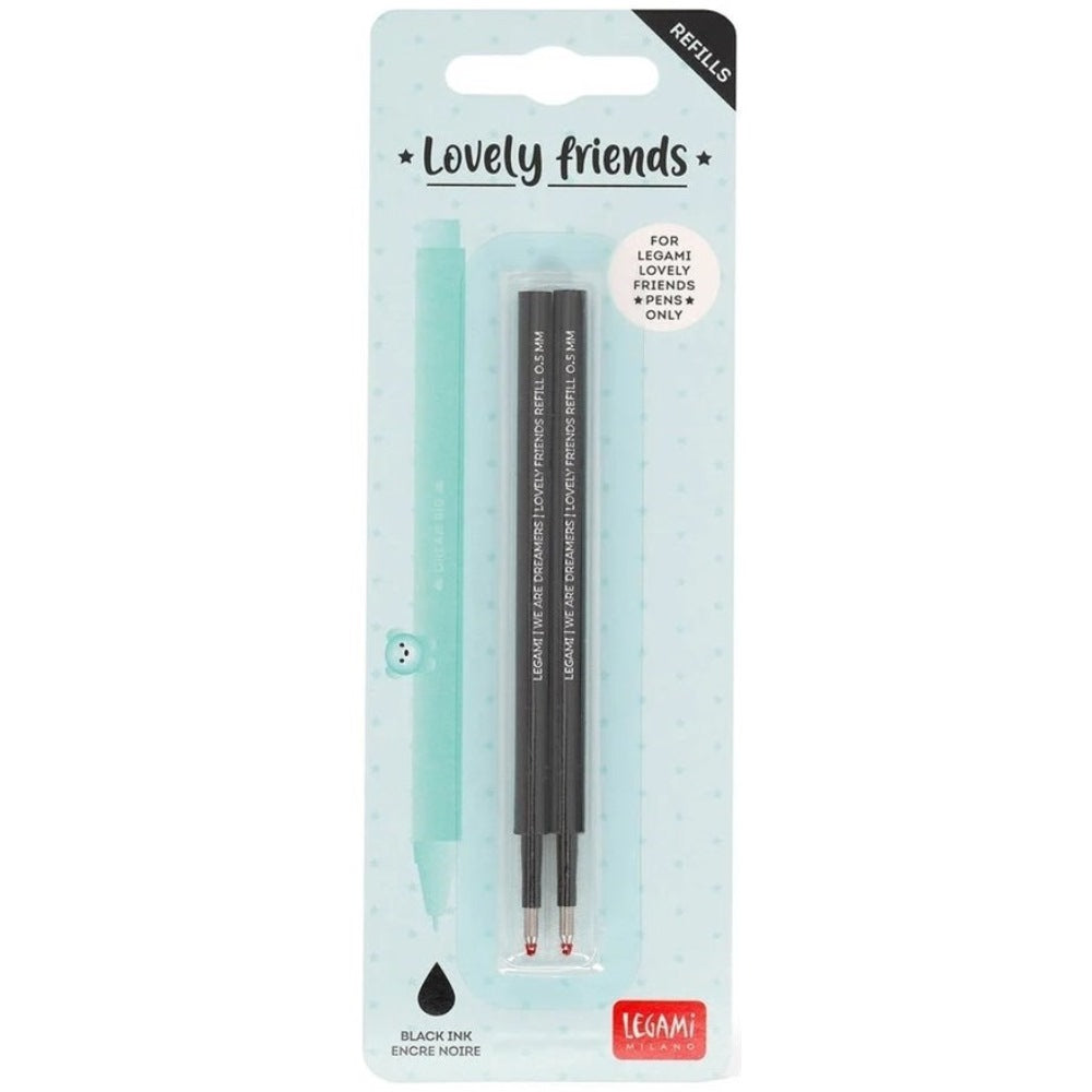 Legami Gelstift Lovely Friends Refill Set Schwarz