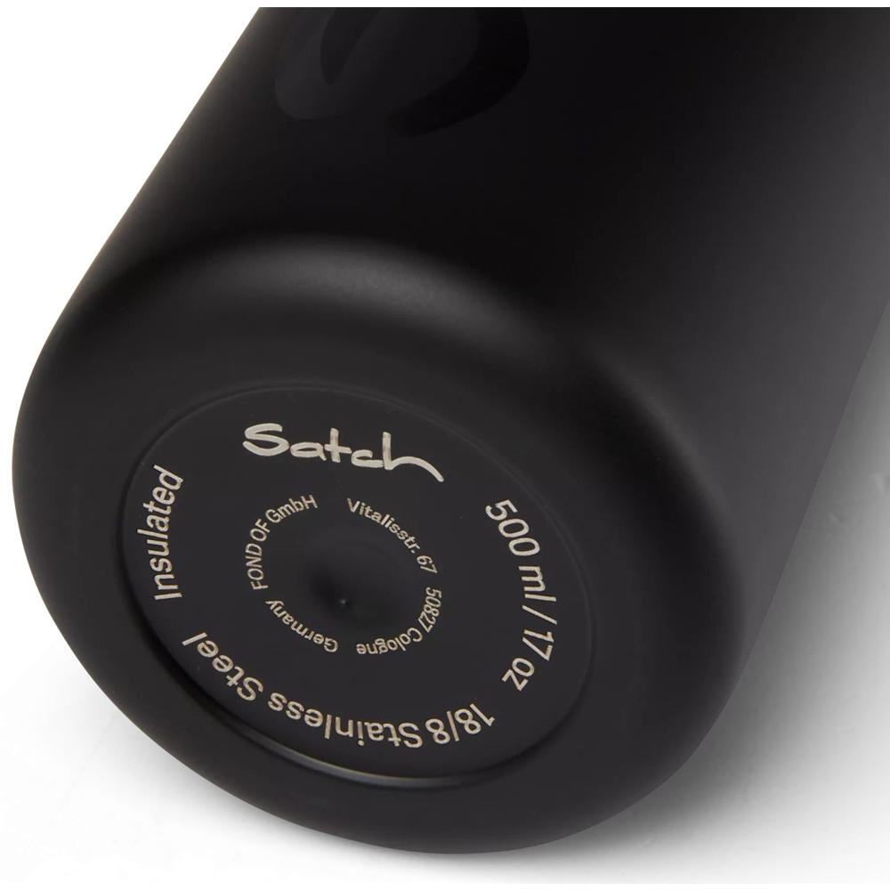 satch Edelstahl Trinkflasche Black schwarz