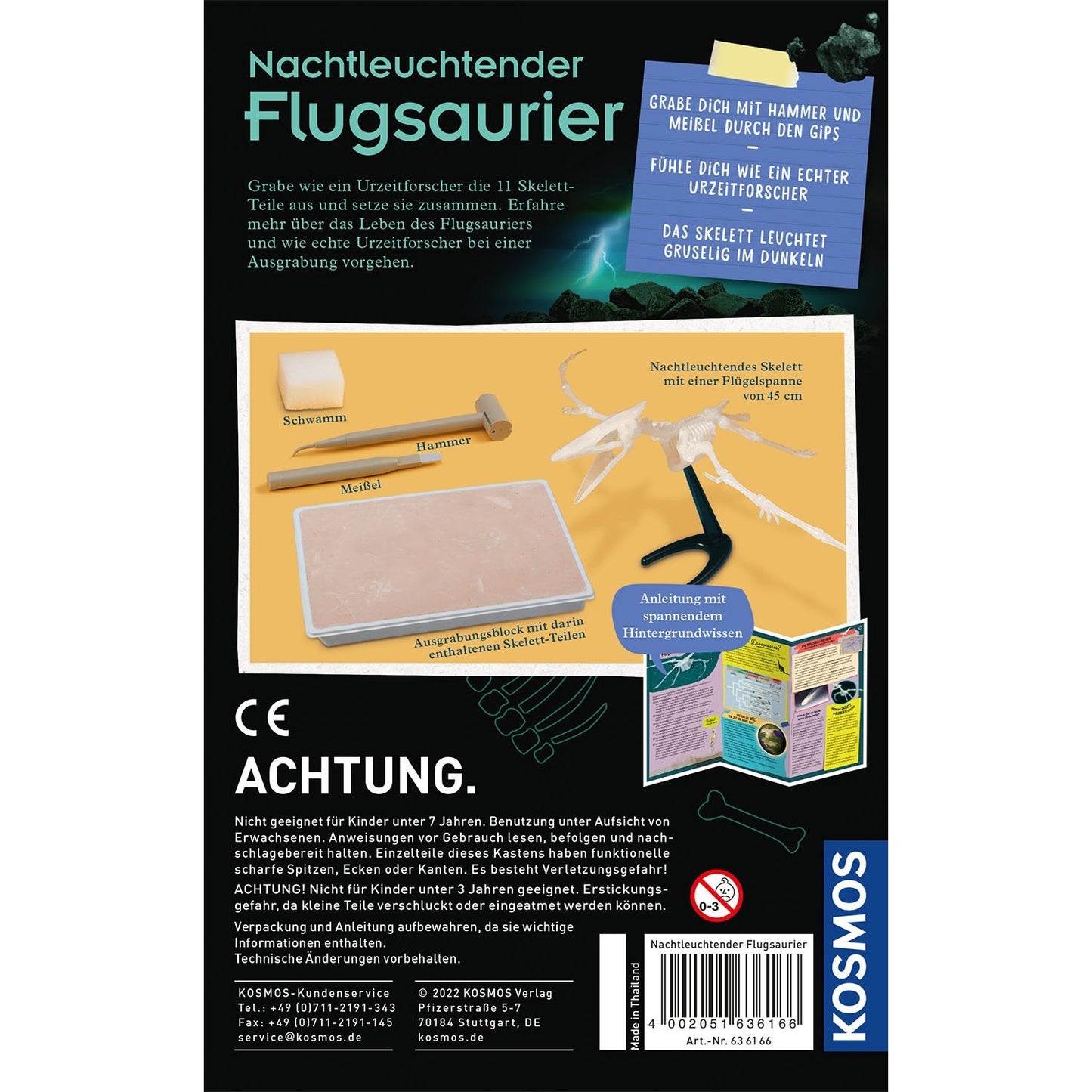 Experimentierset Nachtleuchtender Flugsaurier Fossil