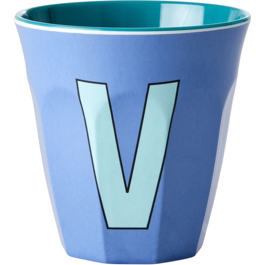 rice Melamin Buchstabenbecher - Graublau - V