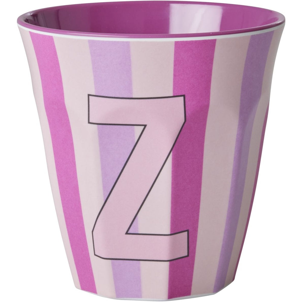 rice Melamin Buchstabenbecher - Lila - Z - Stripes