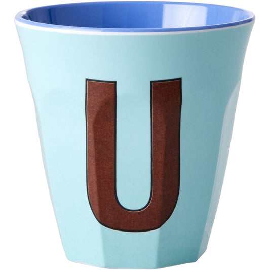 rice Melamin Buchstabenbecher - Hellblau - U