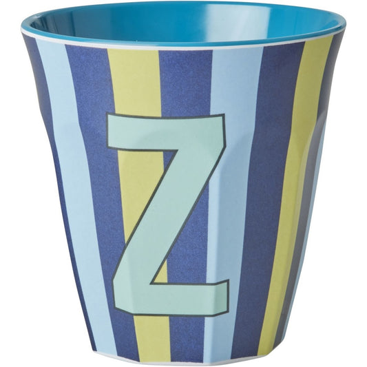 rice Melamin Buchstabenbecher - Blau - Z - Stripes
