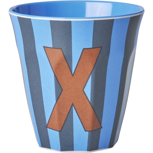 rice Melamin Buchstabenbecher - Mehrfarbig - X - Stripes