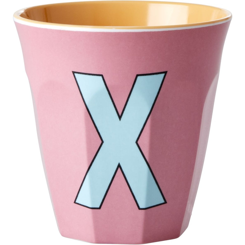 rice Melamin Buchstabenbecher - Hellrosa - X